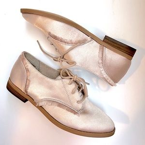 NWOT Sugar Oxfords Shoes Satin Pale Pink 7.5